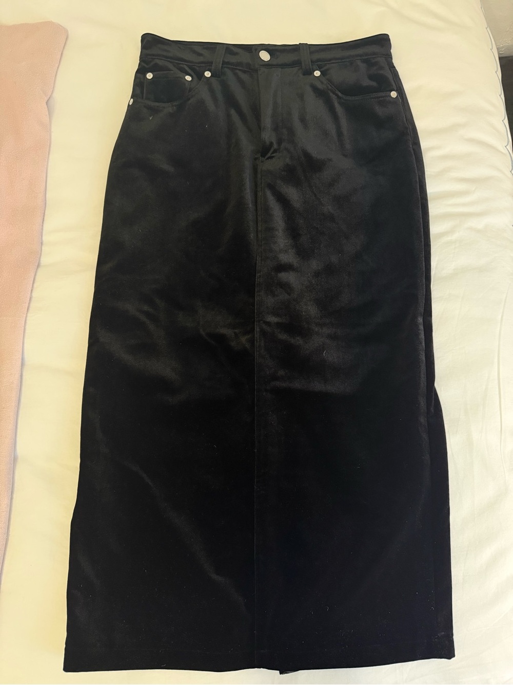 Blank NYC Black Velvet Maxi Skirt